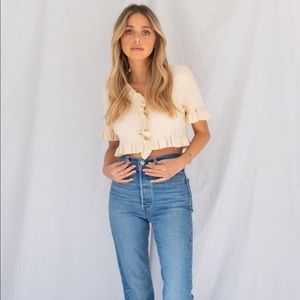 CALIstyle Paris Crop Ribbed Cardigan